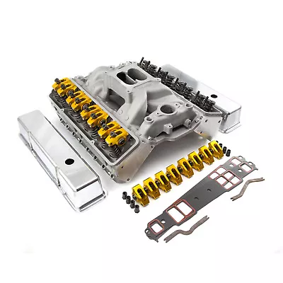 Chevy SBC 350 Angle Plug Hyd Roller Cylinder Head Top End Engine Combo Kit • $1178.95