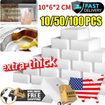 10 - 100PCS Lot Magic Sponge Eraser Melamine Cleaning Foam Home Cleaning Tool • $10.88