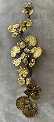 Vintage Mid Century Modern Brass Gotu Kola Plant Wall Hanging Sculpture Leaves • $25