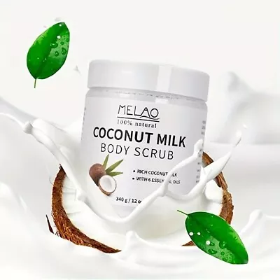 Melao Coconut Body Scrub - Dead Sea Salt Infused Essential Oils And Nutrients • £5.99