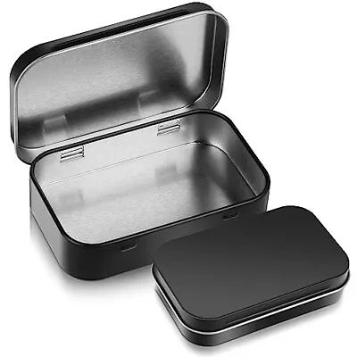 Metal Rectangular Empty Hinged Tins Tin Containers Empty Metal Tins Box Small... • $9.96