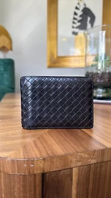 Wallet BOTTEGA VENETA Intrecciato Dark Brown Leather Bifold Wallet • $199