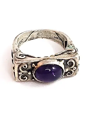 QTT Amethyst Purple Gemstone Exotic Swirl Mystical Sterling Silver Ring 925 Arti • $32.40