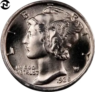 1935 Mercury Dime ~ Gem BU ~ 90% Silver ~ 1 Coin • $17.49