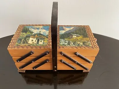 Handmade Extendable Musical Jewellery Box Purchased In Austria 1976 Edelweiss • $65