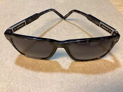 Montblanc / Italy Mb694s 55b Zeiss Blk Tortoise Sunglasses *good W/ Some Damage • $46