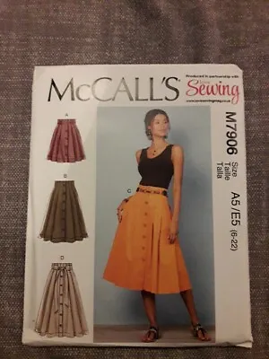 Button Front Skirt Sewing Pattern McCalls M7906 Size 6 To 22 UNCUT • £6