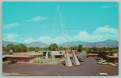 Salt Lake City Utah~World Motor Hotel~Modern Googie Design Tower~Motel~1950s Car • $4