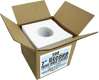 (500) 7  Record Inner Sleeves - White ARCHIVAL Paper ACID FREE 45rpm - #07IW • $49.99