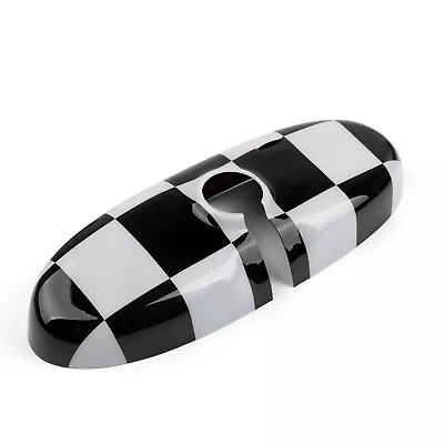 Black Checkered Pattern Rear View Mirror Cover Fits BMW MINI Cooper R55 R56 R57 • $21.73