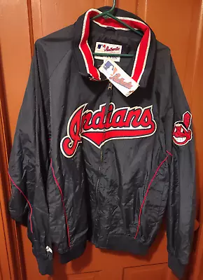 INDIANS   Majestic  Collection  Dugout  Jacket     Vintage  NEW  With  Tag  XXL • $109.95