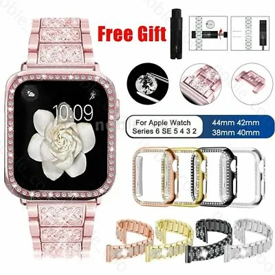 $21.99 • Buy  Diamond Bling Band Case IWatch Strap For Apple Watch Series SE 7 6 5 4 3 41 45