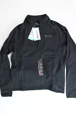 MARMOT Mens Olden Polartec 1/2 Zip Pullover Jacket 2XL XXL Black • $39.59