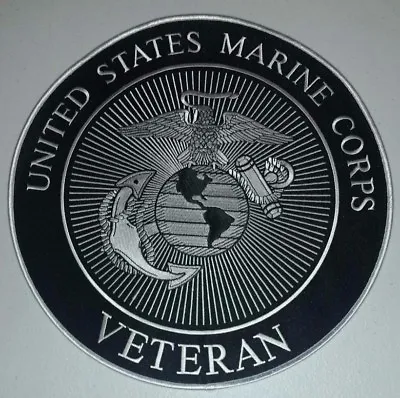 US MARINE CORPS  VETERAN  LARGE 11 Inch  BACK PATCH CUSTOM BIKER / MILITARY   • $24.50