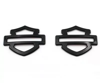 METAL Gloss Black Harley CVO Custom Metal Tank Emblems  (set Of 2) • $82.99