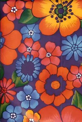 Oilcloth Fabric Tropical London Purple Pattern Sold In Yard Or Bolt • $13.99