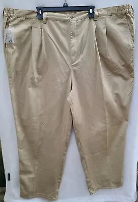 King Size Brand Mens Beige Khaki Pants 100% Cotton Waist 54 New Comfort Casual • $27.99