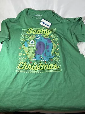 Scary Christmas Mike And Sully Monsters Inc Shirt Men’s Xl Green • $23.31