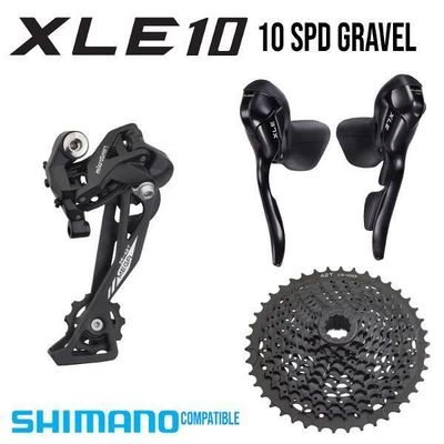 Microshift Groupset Gravel - XLE 1x10 Speed - Drop Bar Shifters - CS-H103A 11-42 • $379.95