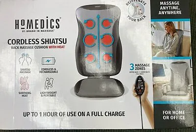 New (In Box) Homemedics Shiatsu Back Massage Cushion With Heat. Cordless Option. • $77.39