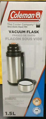 $22.99 • Buy Coleman Vacuum Flask 1.5L Stainless Steel Hot Cold Camping Outdoor Thermos NEW