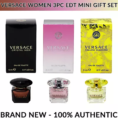 Versace Women's Eau De Toilette 3-Piece Mini (5ml) Splash Bottle Gift Set - NEW • $31.99