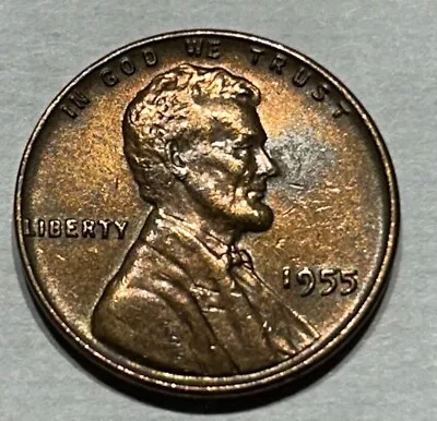 1955 P  Lincoln Wheat Cent Penny  Nice Strike Double Die? • $2.50