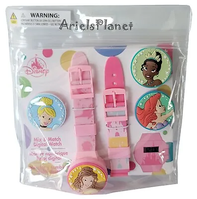 $26.99 • Buy Disney Parks Princess Ariel Tiana Belle Cinderella Mix And Match Digital Watch