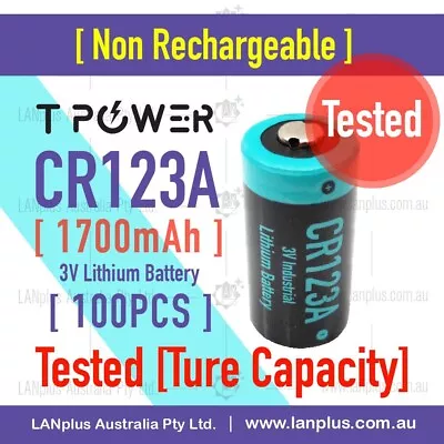 100X CR123A 3V Lithium Battery 1700mAh F Netgear Arlo Camera   Panasonic CR123a • $197.99