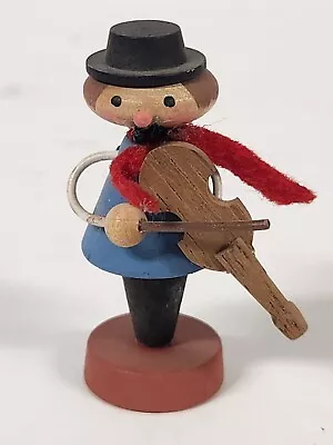 Vintage German Erzgebirge Miniature Musician Playing Violin/Fiddle • $14.95