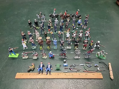 Assorted Lot Of Vintage Lead Pewter Toy Soldiers ~ See Photos • $95