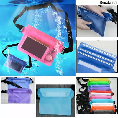 Completely Waterproof Pouch Travel Beach Swimming Cycling PVC Waist Dry Bum Bag • £5.99