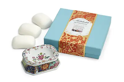 Mottahedeh Porcelain 'Tobacco Leaf' Soap Dish & 3 Bars Of Soap Set Factory New • $129.99