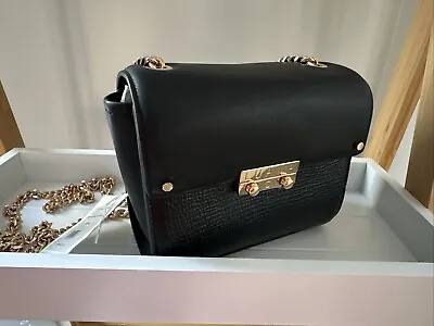 Luana Italy  Marella  Black Leather Shoulder Crossbody Bag New With Tag $275  • £139.94