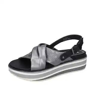 Shoes Women WRANGLER Sandals Black Synthetic Leather Gray BC666 • $63.19