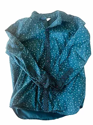 Matilda Jane Boys Size 8 Jack Frost Blue Christmas Button Up Shirt Long Sleeve • $13.99