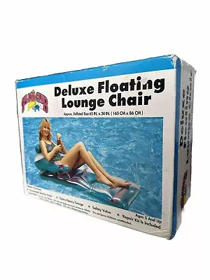 Vintage Splash Club Vinyl Floating Lounge Chair Heavy Gauge NOS 65”x34” Pool • $64.97