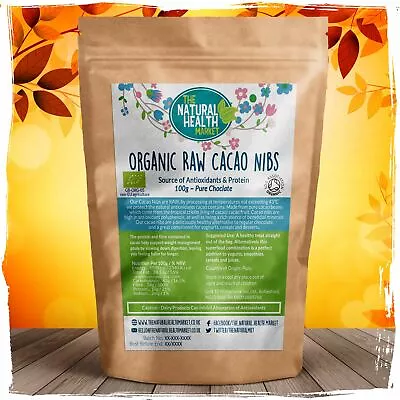 Organic Cacao Nibs RAW Made From Criollo Cacao Bean Harvested In Peru Superfood • £4.99