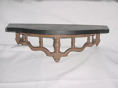 Vintage Black And Brown Wood Grain Wall Decor Shelf 1969 USA Homco Home Interior • $10