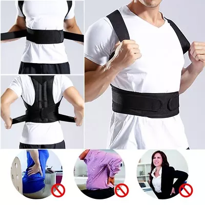 Medical Scoliosis Posture Corrector Spine Back Support Shoulder Brace Belt USPS • $19.99