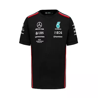 Mercedes AMG Petronas F1 Team Replica T-Shirt Men's Black 2023 Free UK Shipping • £36.36