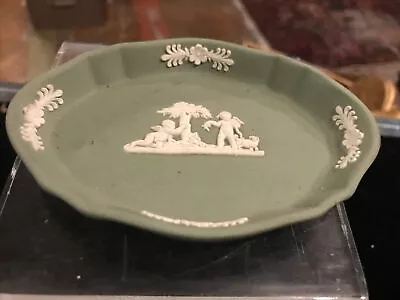 Vintage Antique English Green Angels Wedgwood Jewelry Trinket Dish Tray • $16.99