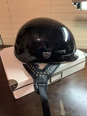 XS Vintage Woman's Harley Davidson Motorcycle Half Helmet HD Dot Black 2002 • $35