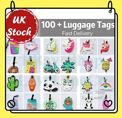 Fun Designs Luggage Tags Baggage Tag Travel Lover Gift Idea Suitcase Tag Animal • £2.20