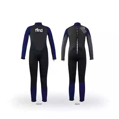 Find Orbit Youth LS Steamer 3/2 FL BZ Wetsuit 4 Blue Grey • $26