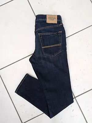 Mens Abercrombie & Fitch Jeans Dark Blue Super Skinny Stretch W32 L30 Excellent  • £19.95