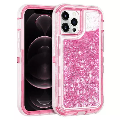 Shockproof Case For IPhone 15 14 Pro Max 13 12 11 SE Liquid Glitter Bling Cover • $15.15