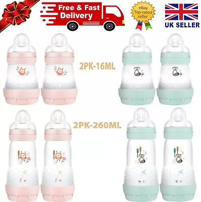 MAM Easy Start Self Sterilising Anti-Colic Baby Bottle-160ML/260ML  Pack 2 • £17.49
