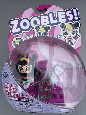 Zoobles Z-Girlz Transforming Collectible Figure And Happitat Accessory New • £8