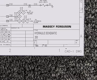 MASSEY FERGUSON CRAWLER LOADER 200 Hydraulic Schematic Manual Diagram • $209.30